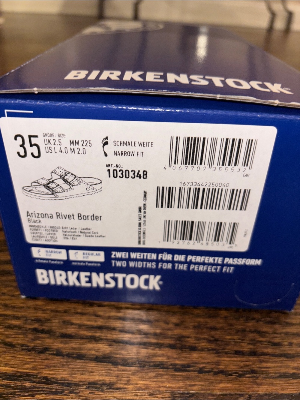 NIB Birkenstock Arizona Rivets Black Suede Leather 35 Medium/Narrow - Picture 4 of 4